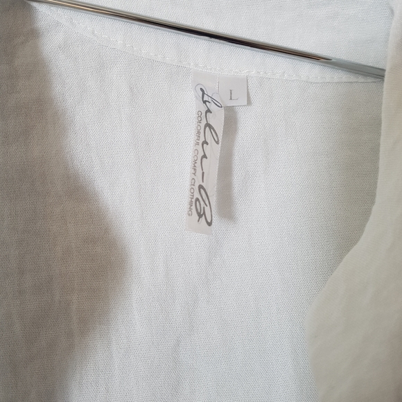 White summer gauzy casual jacket L - Picture 3 of 5
